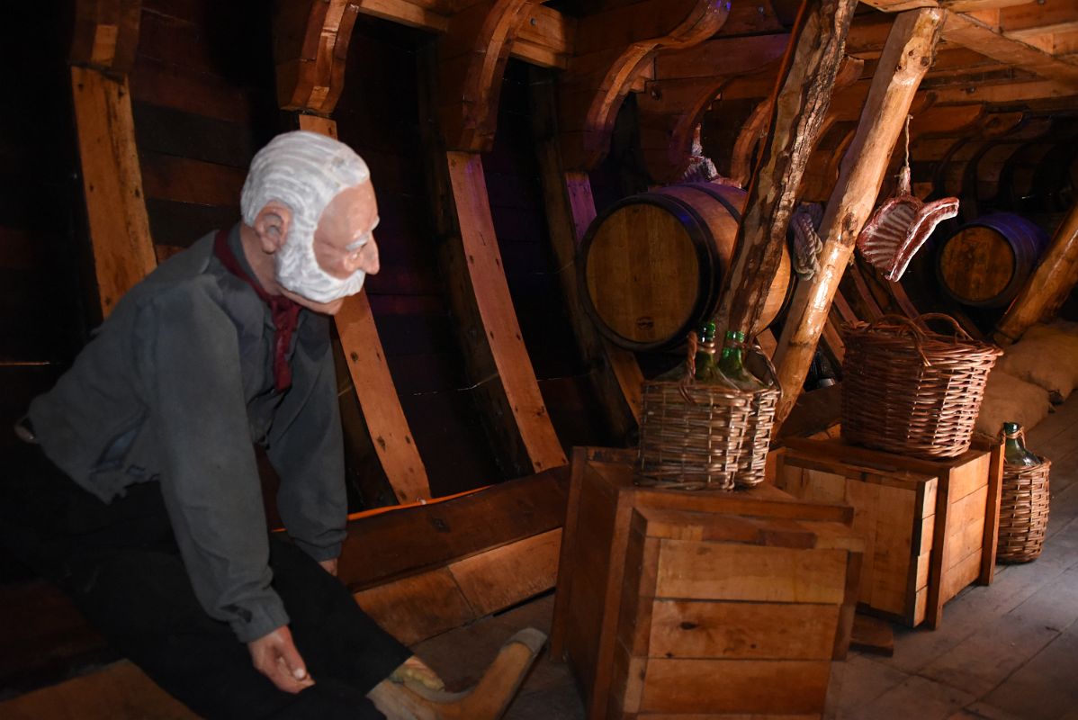 17B Display Of Man With Supplies On Nao Victoria Replica Commanded By Ferdinand Magellan Near Punta Arenas Chile